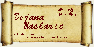 Dejana Maslarić vizit kartica